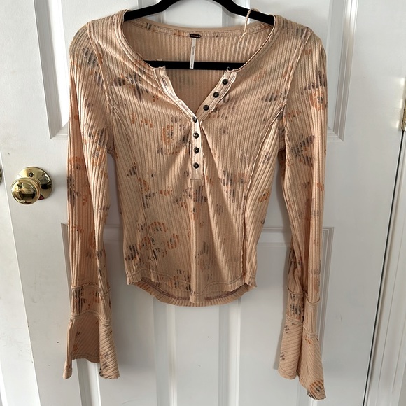 Free People Flutter Sleeve Henley - Picture 1 of 2